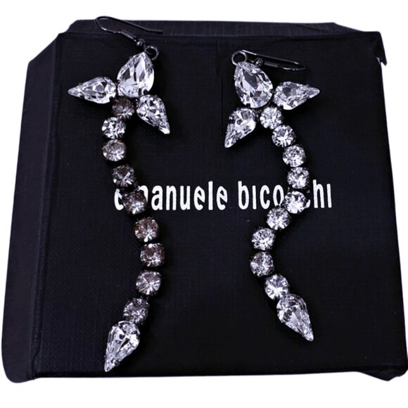 EMANUELE BICOCCHI Italy Sterling Silver & Rhinestone Dangle...